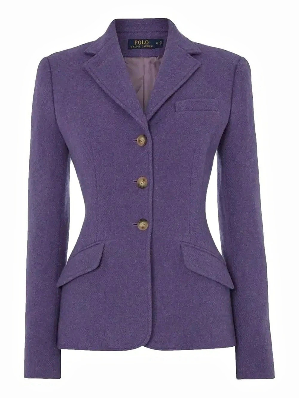 Vintage Polo Ralph Lauren Made in Italy Wool Women's Blazer Jacket Purple 6 8